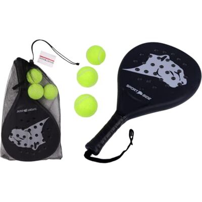 Blue Sky 1 padelracket och 3 bollar - Racketset 049980 Svart Plast 41 cm x 18 cm Nybörjare Utomhusspel Från 14 år Blue Sky 1 padelracket och 3 bollar - Racketset 049980 Svart Plast 41 cm x 18 cm Nybörjare Utomhusspel Från 14 år
