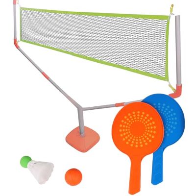Blue Sky Badminton och tennis 2-i-1 racketset utomhusspel 042892 flerfärgad plast spel för barn träning set 144 cm x 118 cm från 6 år Blue Sky Badminton och tennis 2-i-1 racketset utomhusspel 042892 flerfärgad plast spel för barn träning set 144 cm x 118 cm från 6 år