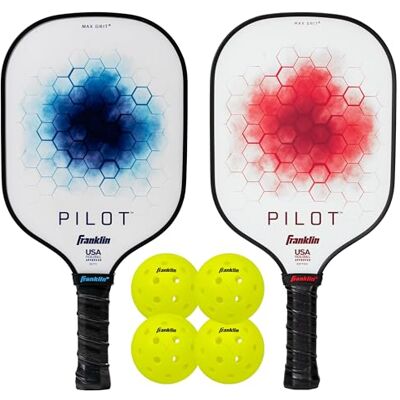 Franklin Sports Pilot Pickleball Paddle + Ball Set (2) Pilot Fiberglass Rackets + (4) X-40 Balls USA Pickleball (USAPA) Approved 2 Player Set Franklin Sports Pilot Pickleball Paddle + Ball Set (2) Pilot Fiberglass Rackets + (4) X-40 Balls USA Pickleball (USAPA) Approved 2 Player Set