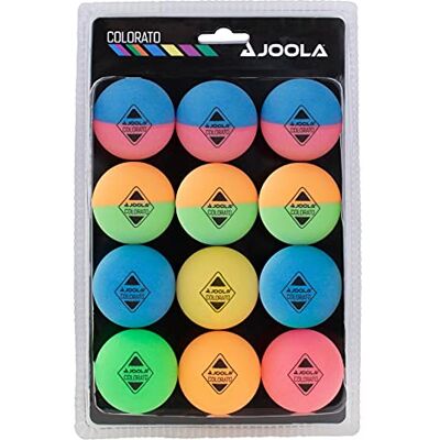 JOOLA bordtennis bollset Colorato med 12 färgglada bollar bordtennisbollar JOOLA bordtennis bollset Colorato med 12 färgglada bollar bordtennisbollar