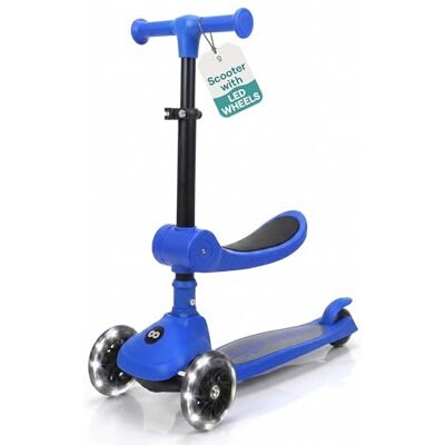 SereneLife 3 Wheel Foldable Kids Scooter Foldable Seat, LED Wheel Lights, Adjustable Handlebar, Rear Foot Brake, Lean-to-Steer, Anti-Slip Deck, Ideal for Toddlers Kids 3+, up to 110Lbs (Blue) SereneLife 3 Wheel Foldable Kids Scooter Foldable Seat, LED Wheel Lights, Adjustable Handlebar, Rear Foot Brake, Lean-to-Steer, Anti-Slip Deck, Ideal for Toddlers Kids 3+, up to 110Lbs (Blue)