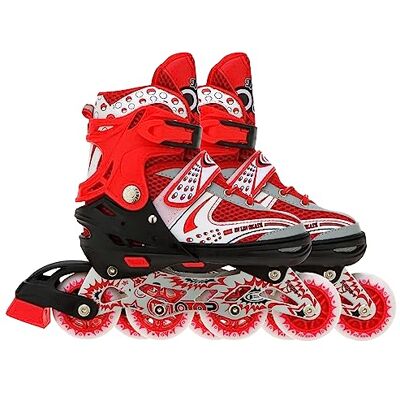 Veera 733 justerbara inline-skridskor (röd, storlek L) 70 mm hjul material – aluminiumlegering justerbara utomhusskridskor hjul för skridskoåkning rulle justerbar bekväm Veera 733 justerbara inline-skridskor (röd, storlek L) 70 mm hjul material – aluminiumlegering justerbara utomhusskridskor hjul för skridskoåkning rulle justerbar bekväm