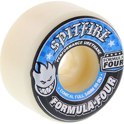 Spitfire Formel 4 99a konisk full 54 mm vit W blå skridskor hjul Spitfire Formel 4 99a konisk full 54 mm vit W blå skridskor hjul