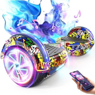 SISIGAD Elektrisk självbalanserande hoverboard med 6,5 tums däck, dubbel motor, Bluetooth flashhjul med LED-ljus självbalanserande hjul elektrisk scooter SISIGAD Elektrisk självbalanserande hoverboard med 6,5 tums däck, dubbel motor, Bluetooth flashhjul med LED-ljus självbalanserande hjul elektrisk scooter