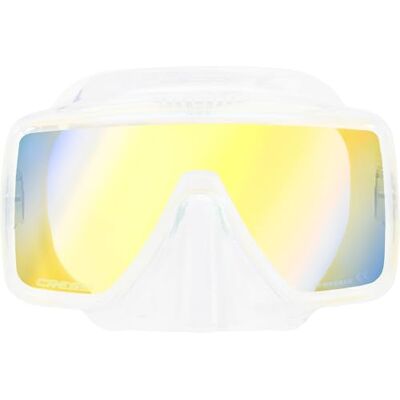 CRESSI since 1946 SF1 Mask Frameless Square Mask with Tempered Lens ideal for Freediving and Snorkelling-Clear_380 UV Yellow/Blue Lens-One Size Unisex CRESSI since 1946 SF1 Mask Frameless Square Mask with Tempered Lens ideal for Freediving and Snorkelling-Clear_380 UV Yellow/Blue Lens-One Size Unisex