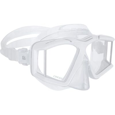 CRESSI Horisont Mask klar/vit – unisex mask för dykning och snorkling utrustad med 4 separata härdat glaslinser för oavbruten panoramavision, klar/vit CRESSI Horisont Mask klar/vit – unisex mask för dykning och snorkling utrustad med 4 separata härdat glaslinser för oavbruten panoramavision, klar/vit