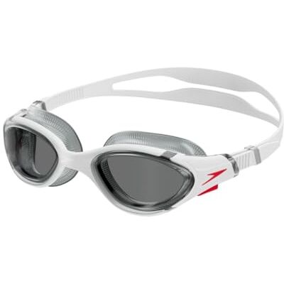 Speedo Unisex-vuxen simglasögon biofuse 2.0, vit/röd/ljus rök Speedo Unisex-vuxen simglasögon biofuse 2.0, vit/röd/ljus rök