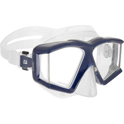 CRESSI Horisont Mask Klar/Blå Marinblå Unisex Mask för Dykning och Snorkling Utrustad med 4 separata Härdade glaslinser för oavbruten panoramavision, Klar/Blå Marinblå CRESSI Horisont Mask Klar/Blå Marinblå Unisex Mask för Dykning och Snorkling Utrustad med 4 separata Härdade glaslinser för oavbruten panoramavision, Klar/Blå Marinblå