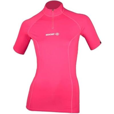 BEUCHAT Dam rosa rashguard atolltröja med dragkedja dam BEUCHAT Dam rosa rashguard atolltröja med dragkedja dam