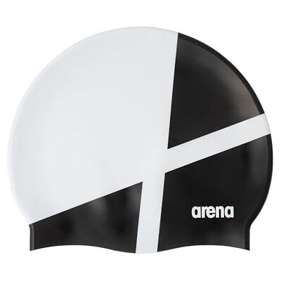ARENA Icons team-ränder-badmössa, unisex, silikon, för kvinnor och män, intensiv träning, racing, bekväm, halkfri, långt hår, diamant/vit/svart ARENA Icons team-ränder-badmössa, unisex, silikon, för kvinnor och män, intensiv träning, racing, bekväm, halkfri, långt hår, diamant/vit/svart