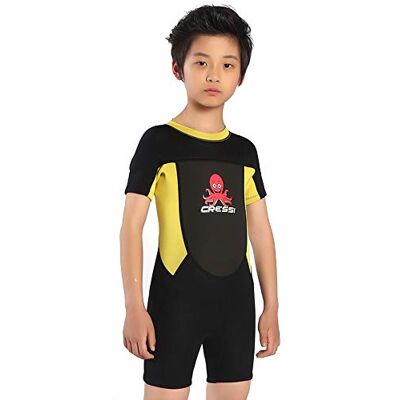 CRESSI SMOBY JR SHORTY WETSUIT BLACK/YELLOW 8/9Y CRESSI SMOBY JR SHORTY WETSUIT BLACK/YELLOW 8/9Y