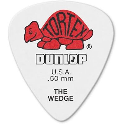 Dunlop 424R.50 Tortex® kil, vit/röd,50 mm, 72/spelarpaket Dunlop 424R.50 Tortex® kil, vit/röd,50 mm, 72/spelarpaket