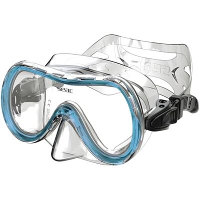 SEAC Salina SLT, snorkelmask med maskkropp av allergivänliga siltra och maskspännen med 2 knappar, 2 stora SEAC Salina SLT, snorkelmask med maskkropp av allergivänliga siltra och maskspännen med 2 knappar, 2 stora