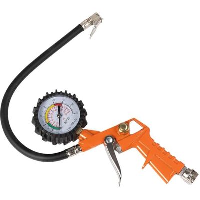 START Tryckmätare Med Däckuppblåsningspistol Maximalt Tryck 16 Bar/220 PSI, 33 Cm Slang Och Universell Snabbanslutning START Tryckmätare Med Däckuppblåsningspistol Maximalt Tryck 16 Bar/220 PSI, 33 Cm Slang Och Universell Snabbanslutning