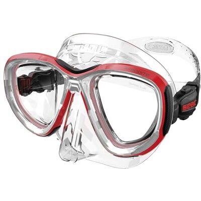 SEAC Afrodite, dykmask med låg volym, med 3 mm härdade linser, bekväm silikonkant, justerbara 3D-spännen, kompatibel med optiska korrigeringslinser (-1,0 till -6,0) SEAC Afrodite, dykmask med låg volym, med 3 mm härdade linser, bekväm silikonkant, justerbara 3D-spännen, kompatibel med optiska korrigeringslinser (-1,0 till -6,0)