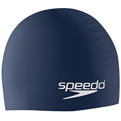 Speedo Badmössa, unisex, vuxen, i silikon, marinblå, en storlek, USA Speedo Badmössa, unisex, vuxen, i silikon, marinblå, en storlek, USA
