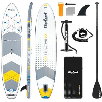 Rebel Electro SUP-bräda pumpad för simning drop-stitch 350 cm set paddelpump ryggsäck RBA-4500-WH Rebel Electro SUP-bräda pumpad för simning drop-stitch 350 cm set paddelpump ryggsäck RBA-4500-WH