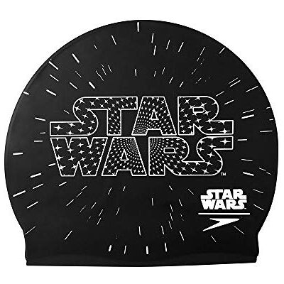 Speedo Unisex barn Star War's logo barnmössa – svart/vit, en storlek Speedo Unisex barn Star War's logo barnmössa – svart/vit, en storlek
