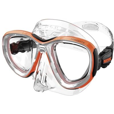 SEAC Afrodite, dykmask med låg volym, med 3 mm härdade linser, bekväm silikonkant, justerbara 3D-spännen, kompatibel med optiska korrigeringslinser (-1,0 till -6,0) SEAC Afrodite, dykmask med låg volym, med 3 mm härdade linser, bekväm silikonkant, justerbara 3D-spännen, kompatibel med optiska korrigeringslinser (-1,0 till -6,0)