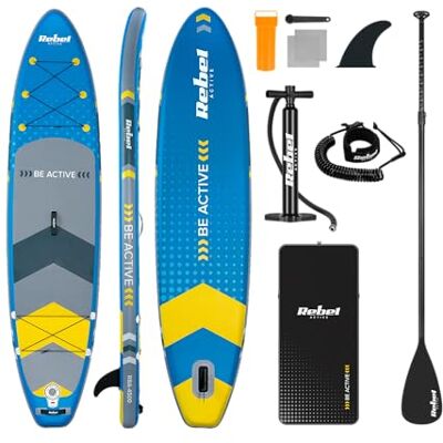 Rebel Electro SUP-bräda pumpad för simning drop-stitch 350 cm set paddelpump ryggsäck RBA-4500-BL Rebel Electro SUP-bräda pumpad för simning drop-stitch 350 cm set paddelpump ryggsäck RBA-4500-BL