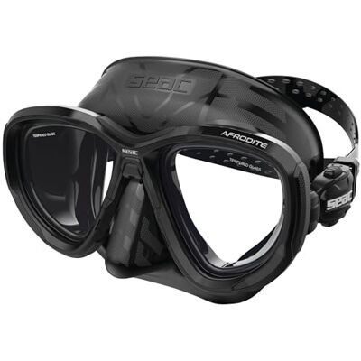 SEAC Afrodite, dykmask med låg volym, med 3 mm härdade linser, bekväm silikonkant, justerbara 3D-spännen, kompatibel med optiska korrigeringslinser (-1,0 till -6,0) SEAC Afrodite, dykmask med låg volym, med 3 mm härdade linser, bekväm silikonkant, justerbara 3D-spännen, kompatibel med optiska korrigeringslinser (-1,0 till -6,0)