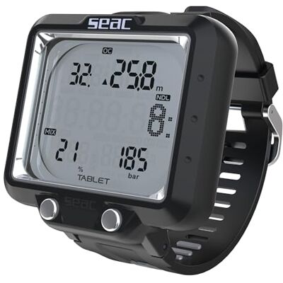 SEAC -surfplatta, dykdator med inbyggd Bluetooth, handtag upp till 3 blandningar gasblandningar, med en stor skärm, trådlös anslutning med upp till 3 sändare SEAC -surfplatta, dykdator med inbyggd Bluetooth, handtag upp till 3 blandningar gasblandningar, med en stor skärm, trådlös anslutning med upp till 3 sändare