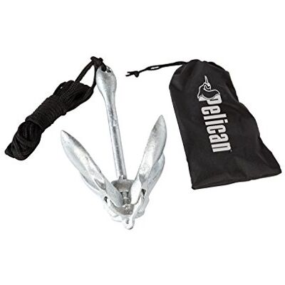 Pelican kompakt ankarkit för kajak, kanot, SUP, uppblåsbara eller små båtar, vikbar förvaringsväska, perfekt för fiske kajakbåtliv (1,4 kg) Pelican kompakt ankarkit för kajak, kanot, SUP, uppblåsbara eller små båtar, vikbar förvaringsväska, perfekt för fiske kajakbåtliv (1,4 kg)