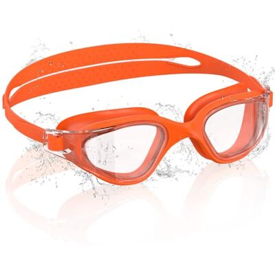 Ambienden Poolglasögon för barn, HD 180° vidvinkel simglasögon för 3–14 år, anti-dimma, UV-skydd, snabb passform, silikontätning, unisex poolglasögon, T-orange Ambienden Poolglasögon för barn, HD 180° vidvinkel simglasögon för 3–14 år, anti-dimma, UV-skydd, snabb passform, silikontätning, unisex poolglasögon, T-orange
