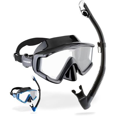 CRESSI Liberty Triside & Epsilon Dry Black/Graphite Unisex Liberty Triside Mask och Epsilon Dry Snorkel, perfekt för snorkling och dykning, svart/grafit, en storlek CRESSI Liberty Triside & Epsilon Dry Black/Graphite Unisex Liberty Triside Mask och Epsilon Dry Snorkel, perfekt för snorkling och dykning, svart/grafit, en storlek