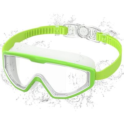 Ambienden Simglasögon för barn som motverkar blekning UV 180° bred syn 1-klick justering och silikontätning unisex glasögon 3–12 år gammal pool, grönvit Ambienden Simglasögon för barn som motverkar blekning UV 180° bred syn 1-klick justering och silikontätning unisex glasögon 3–12 år gammal pool, grönvit