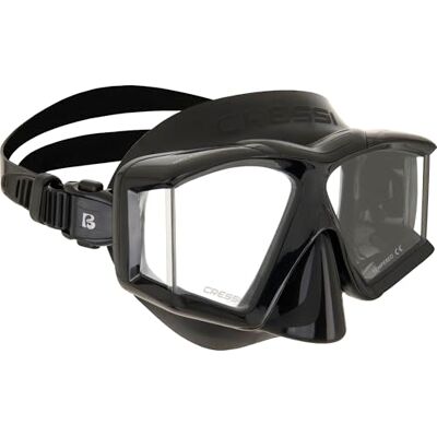 CRESSI Horisont Mask svart/svart – unisex mask för dykning och snorkling utrustad med 4 separata härdade glaslinser för oavbruten panoramavision, svart/svart CRESSI Horisont Mask svart/svart – unisex mask för dykning och snorkling utrustad med 4 separata härdade glaslinser för oavbruten panoramavision, svart/svart
