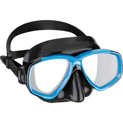 CRESSI Perla Mask Svart/Blå Unisex Perla Scuba Mask Perfekt för Snorkling, Apné, Dykning, Svart/Blå, En Storlek CRESSI Perla Mask Svart/Blå Unisex Perla Scuba Mask Perfekt för Snorkling, Apné, Dykning, Svart/Blå, En Storlek