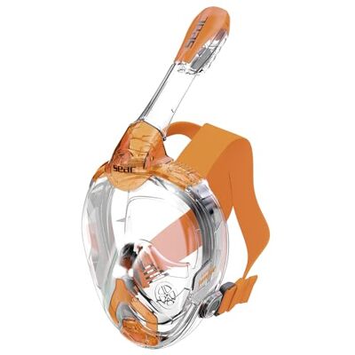 SEAC AMICA, helmask för snorkling för vuxna och barn i åldern från 6 år — en snorkelmask för hela ansiktet av ftalatfri och allergivänlig polymer, orange, JUNIOR SEAC AMICA, helmask för snorkling för vuxna och barn i åldern från 6 år — en snorkelmask för hela ansiktet av ftalatfri och allergivänlig polymer, orange, JUNIOR