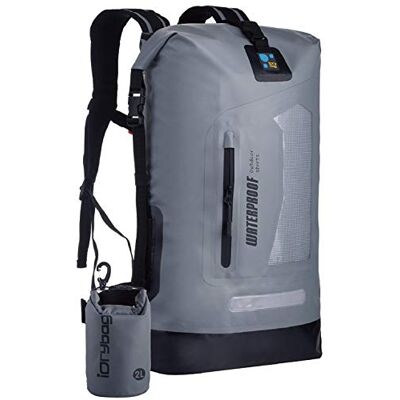 IDRYBAG Vattentät ryggsäck torr väska 20 l/30 l/40 l, flytande torr ryggsäck vattentät för män, torr säck vattentät väska för kajak, Grått, 30L, Vandringsryggsäck IDRYBAG Vattentät ryggsäck torr väska 20 l/30 l/40 l, flytande torr ryggsäck vattentät för män, torr säck vattentät väska för kajak, Grått, 30L, Vandringsryggsäck