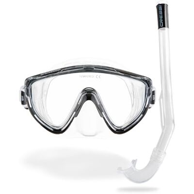 Cressi Tinetto & Mini Island Clear/Black - Kids Snorkeling Kit (Mask & Snorkel) for Children from 6 to 10 Years Old. Clear/Black Cressi Tinetto & Mini Island Clear/Black - Kids Snorkeling Kit (Mask & Snorkel) for Children from 6 to 10 Years Old. Clear/Black
