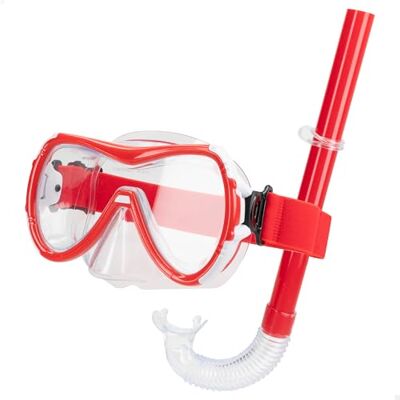AKTIVE Aqua Sport Snorkel Glasögonkit för barn, justerbar mask, dykrör, latexfri, allergivänlig, 2 färger, svart, röd, slumpmässig frakt, nät för transport, 12 år (54242) AKTIVE Aqua Sport Snorkel Glasögonkit för barn, justerbar mask, dykrör, latexfri, allergivänlig, 2 färger, svart, röd, slumpmässig frakt, nät för transport, 12 år (54242)