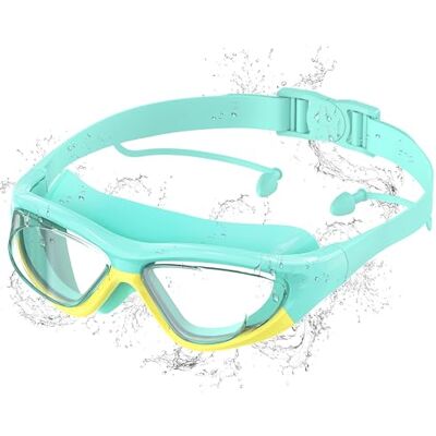 Ambienden Ambiende dykglasögon för barn, imskydd med UV-skydd, snabb justering, mjuk silikon, HD-klarsikt, unisex simglasögon barn för 6–14 år, grön-gul Ambienden Ambiende dykglasögon för barn, imskydd med UV-skydd, snabb justering, mjuk silikon, HD-klarsikt, unisex simglasögon barn för 6–14 år, grön-gul