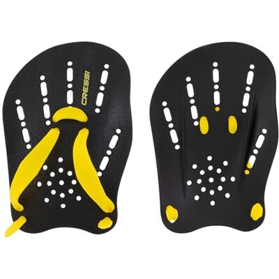 CRESSI Aqua Energy Swim Paddles, Simpalett Unisex Vuxen, Svart/Gul, M CRESSI Aqua Energy Swim Paddles, Simpalett Unisex Vuxen, Svart/Gul, M
