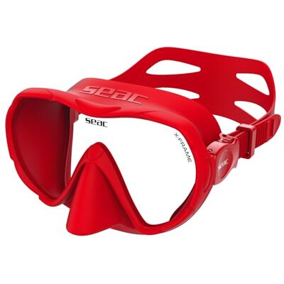 SEAC X-Frame – ramlös dykmask i silikon med enkel härdat glaslins klar syn och stabilitet under vattnet, låg volym För dykning och snorkling – tillverkad i Italien SEAC X-Frame – ramlös dykmask i silikon med enkel härdat glaslins klar syn och stabilitet under vattnet, låg volym För dykning och snorkling – tillverkad i Italien