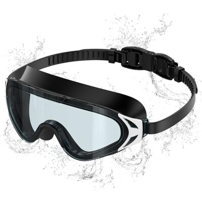 Seaflar Vuxen poolglasögon stor anti-dimma-ram UV-skydd och HD-linser Unisex simglasögon för simning, dykning och utomhussporter Air-C-BK Seaflar Vuxen poolglasögon stor anti-dimma-ram UV-skydd och HD-linser Unisex simglasögon för simning, dykning och utomhussporter Air-C-BK