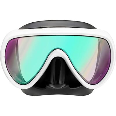 CRESSI since 1946 Honey Compact Adult Mask Female Specific with Soft Silicone fit and Ultra Clear Lens for Bright, Wide Visibility Black/White 420 UV_Blue/Orange Lens One Size CRESSI since 1946 Honey Compact Adult Mask Female Specific with Soft Silicone fit and Ultra Clear Lens for Bright, Wide Visibility Black/White 420 UV_Blue/Orange Lens One Size