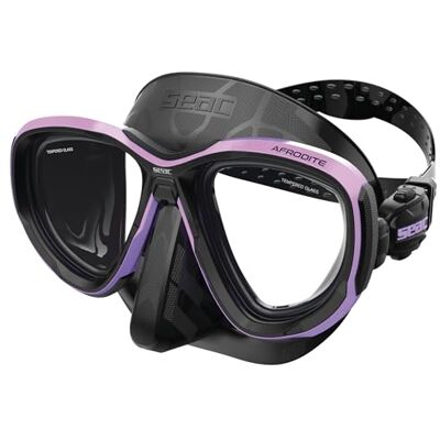SEAC Afrodite, dykmask med låg volym, med 3 mm härdade linser, bekväm silikonkant, justerbara 3D-spännen, kompatibel med optiska korrigeringslinser (-1,0 till -6,0) SEAC Afrodite, dykmask med låg volym, med 3 mm härdade linser, bekväm silikonkant, justerbara 3D-spännen, kompatibel med optiska korrigeringslinser (-1,0 till -6,0)