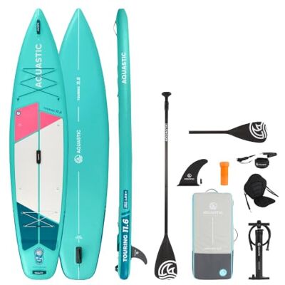 AQUASTIC Touring 11 '6 tum uppblåsbar SUP-bräda Drop Stitch Lite + Single Layer Construction 350 × 79 × 15 cm 330 L förskjutning Max. belastning 130 kg D-ringar för kajaksäte AQUASTIC Touring 11 '6 tum uppblåsbar SUP-bräda Drop Stitch Lite + Single Layer Construction 350 × 79 × 15 cm 330 L förskjutning Max. belastning 130 kg D-ringar för kajaksäte