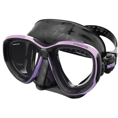 SEAC Afrodite, dykmask med låg volym, med 3 mm härdade linser, bekväm silikonkant, justerbara 3D-spännen, kompatibel med optiska korrigeringslinser (-1,0 till -6,0) SEAC Afrodite, dykmask med låg volym, med 3 mm härdade linser, bekväm silikonkant, justerbara 3D-spännen, kompatibel med optiska korrigeringslinser (-1,0 till -6,0)