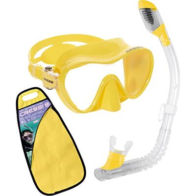 CRESSI F1 Mini Torr Dykning Snorklingsset Gul, 9-14 år/Liten CRESSI F1 Mini Torr Dykning Snorklingsset Gul, 9-14 år/Liten