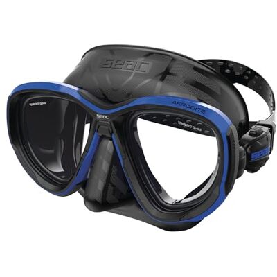SEAC Afrodite, dykmask med låg volym, med 3 mm härdade linser, bekväm silikonkant, justerbara 3D-spännen, kompatibel med optiska korrigeringslinser (-1,0 till -6,0) SEAC Afrodite, dykmask med låg volym, med 3 mm härdade linser, bekväm silikonkant, justerbara 3D-spännen, kompatibel med optiska korrigeringslinser (-1,0 till -6,0)
