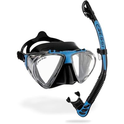 CRESSI Penta & Alpha Combo Svart/Blå Penta-mask + Alpha Snorkel för dykning och snorkling, svart/blå, en storlek, unisex CRESSI Penta & Alpha Combo Svart/Blå Penta-mask + Alpha Snorkel för dykning och snorkling, svart/blå, en storlek, unisex