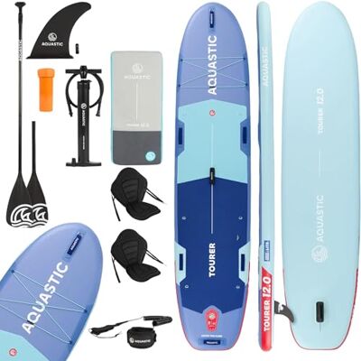AQUASTIC Tourer 12 tum uppblåsbar SUP-bräda Allround Touring 365 × 86 × 15 cm 410 l lyftvolym 2 kajakplatser Drop Stitch Lite Technology Max. belastning 200 kg. AQUASTIC Tourer 12 tum uppblåsbar SUP-bräda Allround Touring 365 × 86 × 15 cm 410 l lyftvolym 2 kajakplatser Drop Stitch Lite Technology Max. belastning 200 kg.