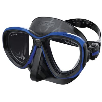 SEAC Afrodite, dykmask med låg volym, med 3 mm härdade linser, bekväm silikonkant, justerbara 3D-spännen, kompatibel med optiska korrigeringslinser (-1,0 till -6,0) SEAC Afrodite, dykmask med låg volym, med 3 mm härdade linser, bekväm silikonkant, justerbara 3D-spännen, kompatibel med optiska korrigeringslinser (-1,0 till -6,0)
