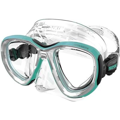 SEAC Afrodite, dykmask med låg volym, med 3 mm härdade linser, bekväm silikonkant, justerbara 3D-spännen, kompatibel med optiska korrigeringslinser (-1,0 till -6,0) SEAC Afrodite, dykmask med låg volym, med 3 mm härdade linser, bekväm silikonkant, justerbara 3D-spännen, kompatibel med optiska korrigeringslinser (-1,0 till -6,0)